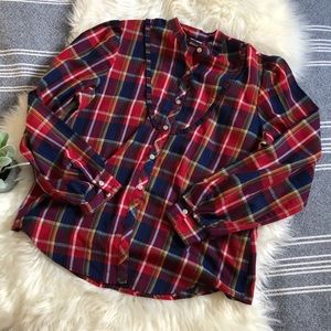 Vintage rainbow plaid blouse